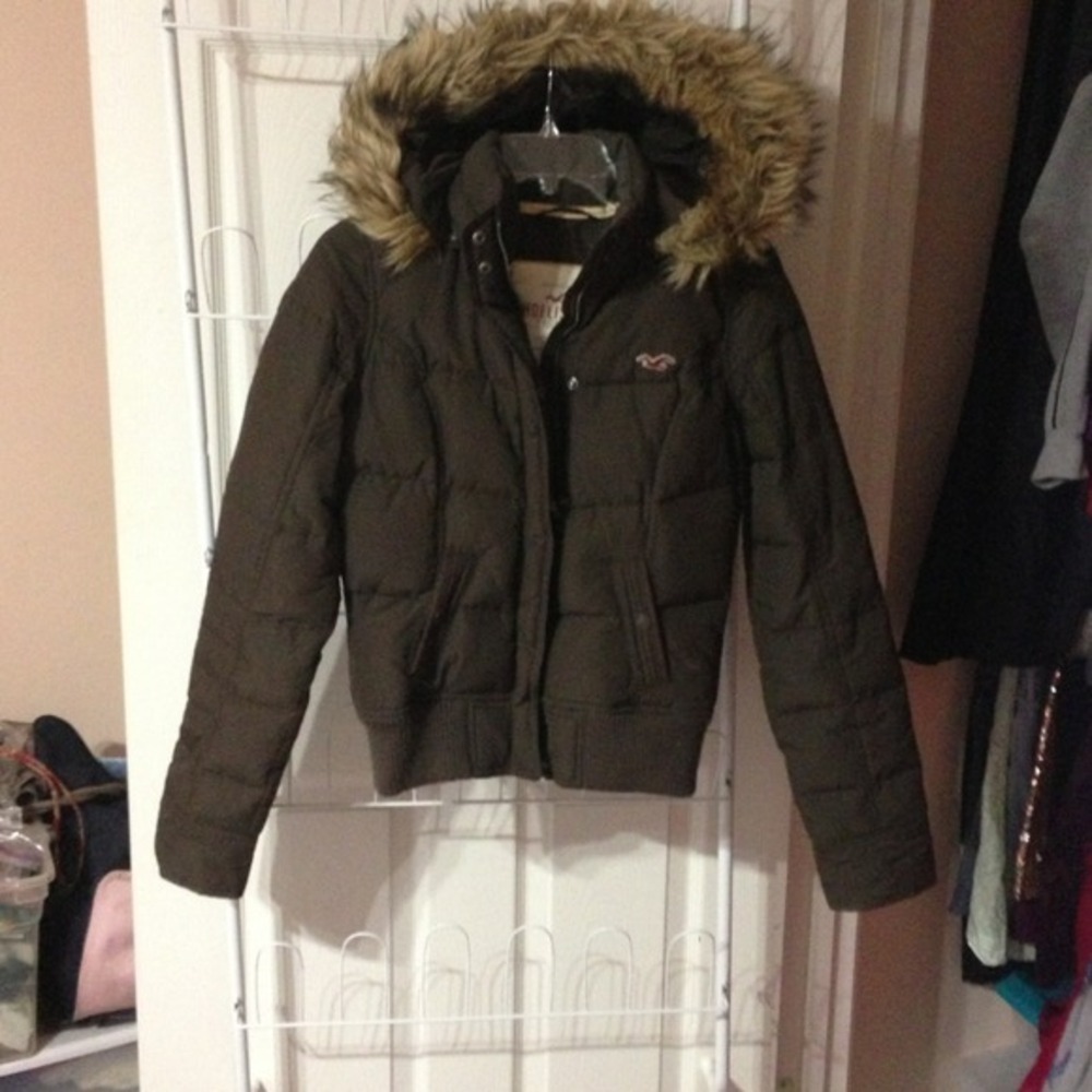 Brown Puffy Medium Hollister jacket